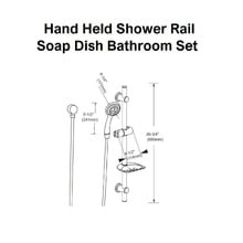 Chrome Round Rail Shower with Soap Dish